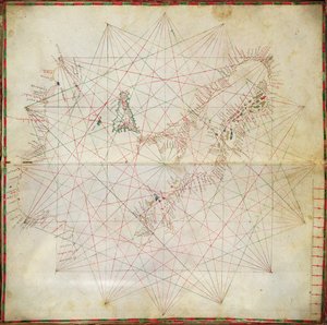 Kaart van de Adriatische Zee (inkt op perkament)